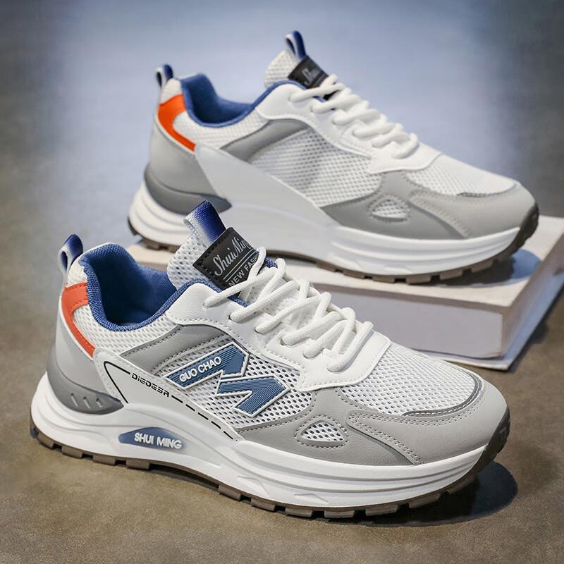 【意大利&奢品】新款网面透气运动防滑跑步鞋男士厚底休闲老爹鞋