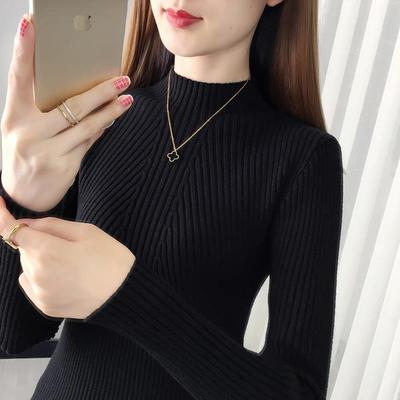 黑色打底衫女2025新款秋冬内搭可外穿半高领长袖修身毛衣针织上衣