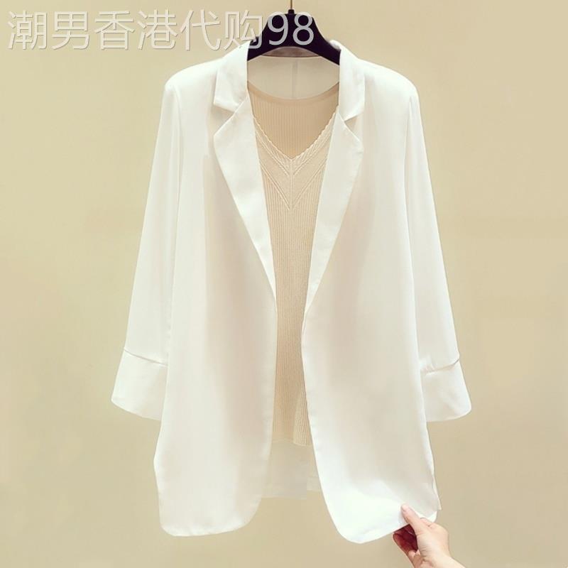 潮牌CVY雪纺西装外套女2025夏季新款休闲时尚百搭西服薄款防晒衣