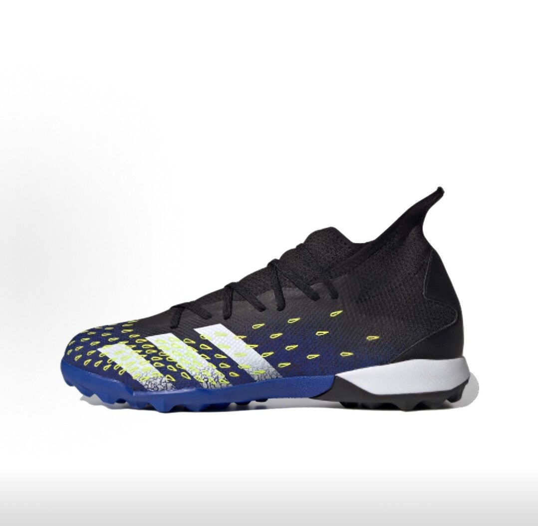 adidas Predator Freak .3 舒适百搭 胶质碎钉足球鞋 黑蓝白黄