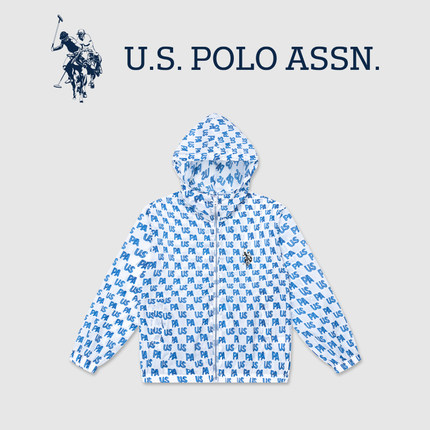 US POLO童装2025夏季儿童皮肤衣中大童轻薄透气休闲连帽男童外套