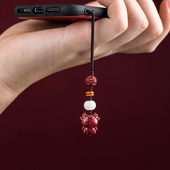 马年十二生肖朱砂手机链挂件绳好运中国风吊坠男女创意钥匙扣礼品