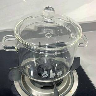 家用带盖高硼硅璃锅煮双把面汤锅可电陶炉玻透明玻璃煲汤泡炖煮锅