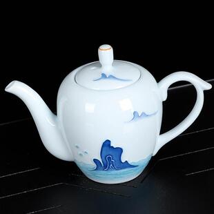 款 中式 陶瓷茶绘壶青瓷办手公家用泡ch_003茶功夫茶新具带握把厂家