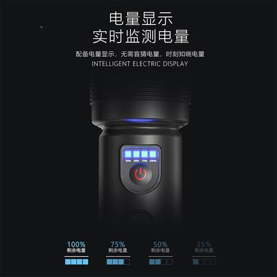 跨境爆款侧白激光L51强光灯OBC射变焦远多功能手电筒