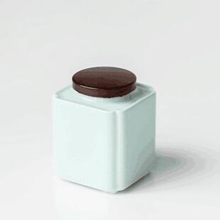 色釉小茶叶罐子木盖礼密封茶储藏罐罐陶红瓷茶叶罐小号品SYCYG019