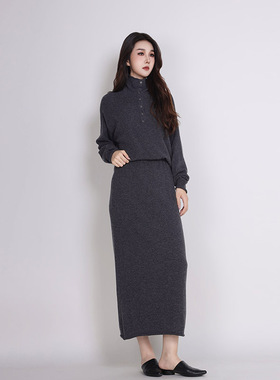 Jane express/简表达25年冬季新款简约羊毛毛织连衣裙DLY51004