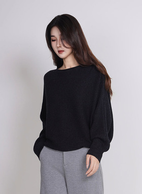 Jane express/简表达25年冬季新款针织简约连肩袖毛衫DMS52005