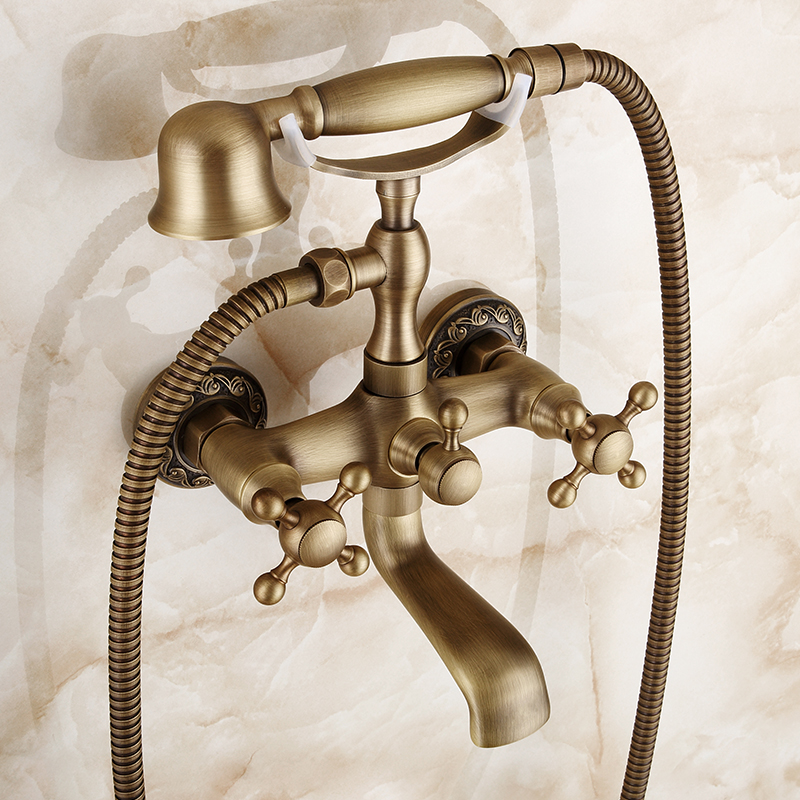 法式复古浴缸水龙头简易手持花洒