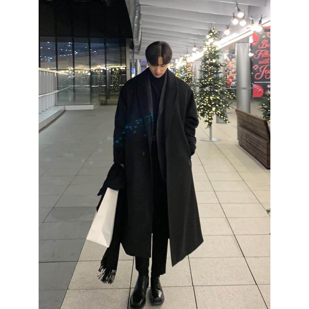 男秋冬韩式时尚加厚过膝超长风衣休闲羊绒羊毛外衣,男装,毛呢大衣,淘宝优惠券,粉丝福利购,淘宝优惠卷