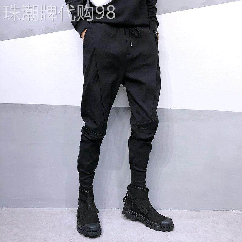 束脚工装裤男潮牌春秋季新款韩版潮流修身小脚哈伦裤子男休闲 长