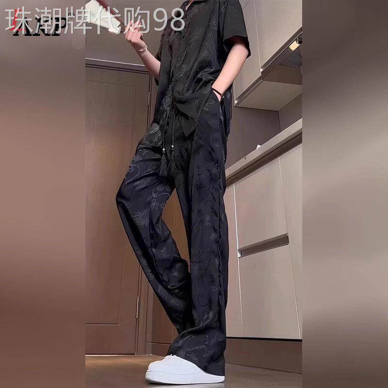 新中式国风冰丝短袖套装男士夏季2026新款衬衫搭配一套帅气男装潮