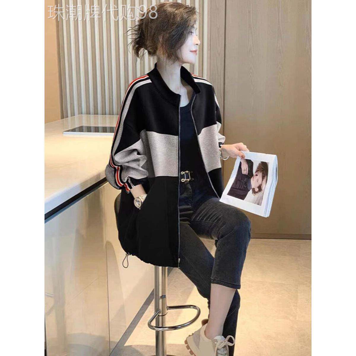 拼色棒球服外套女秋冬2025新款高级感小个子休闲运动夹克开衫上衣