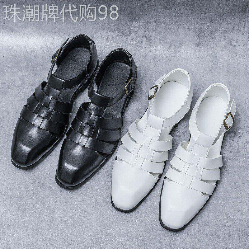 皮鞋男夏季新款皮凉鞋商务正装皮鞋镂空透气休闲英伦风时尚德比鞋