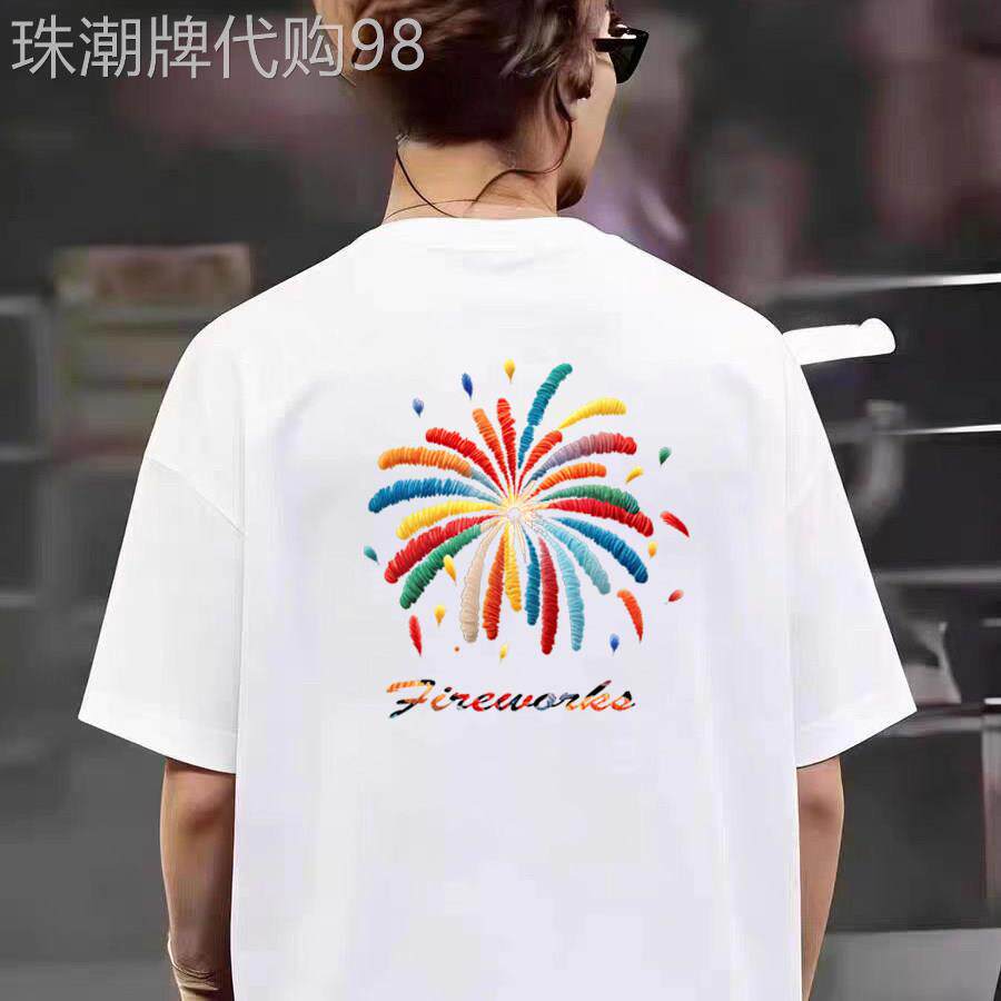 香港潮牌短袖t恤男女夏季白色美式嘻哈风半袖宽松大码情侣款上衣