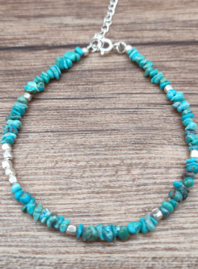 Musa Singing男款日系复古不规则纹理绿松石配饰可调节休闲脚链