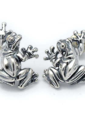 日本直邮 Musa Singing 男女款个性立体小青蛙造型925银耳钉