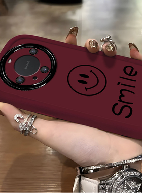 简约线条笑脸华为mate60pro手机壳mate50新款p60pro女款p50硅胶p40防摔nova12pro软壳11pro全包mate40保护套