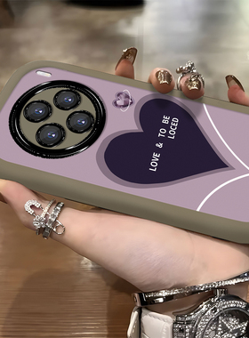 紫色水晶爱心vivox100pro手机壳x90pro新款x80女款x70pro硅胶x60防摔s18软壳iqoo12pro全包y77保护套s17pro