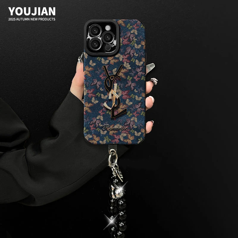 瞳眼羊皮复古蝴蝶适用苹果16promax手机壳iPhone15苹果13新款苹果14pro复古风苹果11潮流苹果7plus女防摔壳