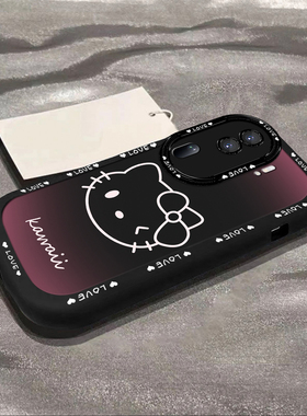 渐变凯蒂kt猫适用opporeno11pro手机壳reno10新款reno9pro女款reno8镜头全包findx7pro硅胶防摔a97软壳保护套