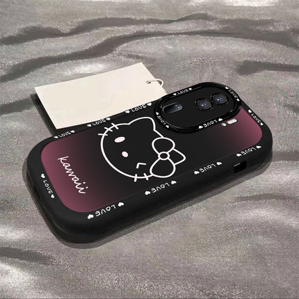 渐变凯蒂kt猫适用opporeno11pro手机壳reno10新款reno9pro女款reno8镜头全包findx7pro硅胶防摔a97软壳保护套