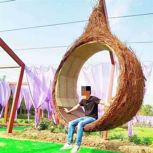 拍照打卡网红藤编鸟巢座椅户外秋千景区装饰摆件巴厘岛爱心鸟巢,家居饰品,户外/庭院摆件,淘宝优惠券,粉丝福利购,淘宝优惠卷