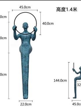 抽象大型人物雕塑玻璃钢落地摆件样板间软装装饰工艺品玄关落地灯