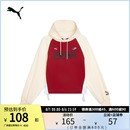 復(fù)古運(yùn)動(dòng)風(fēng)連帽衛(wèi)衣女寬松撞色拼接套頭衫 625819彪馬puma官方奧萊