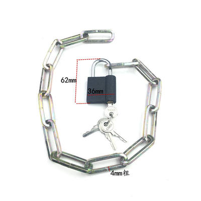 自行车锁防盗铁链锁链条锁链子锁摩托车电瓶锁加长门锁粗4mm-长0.