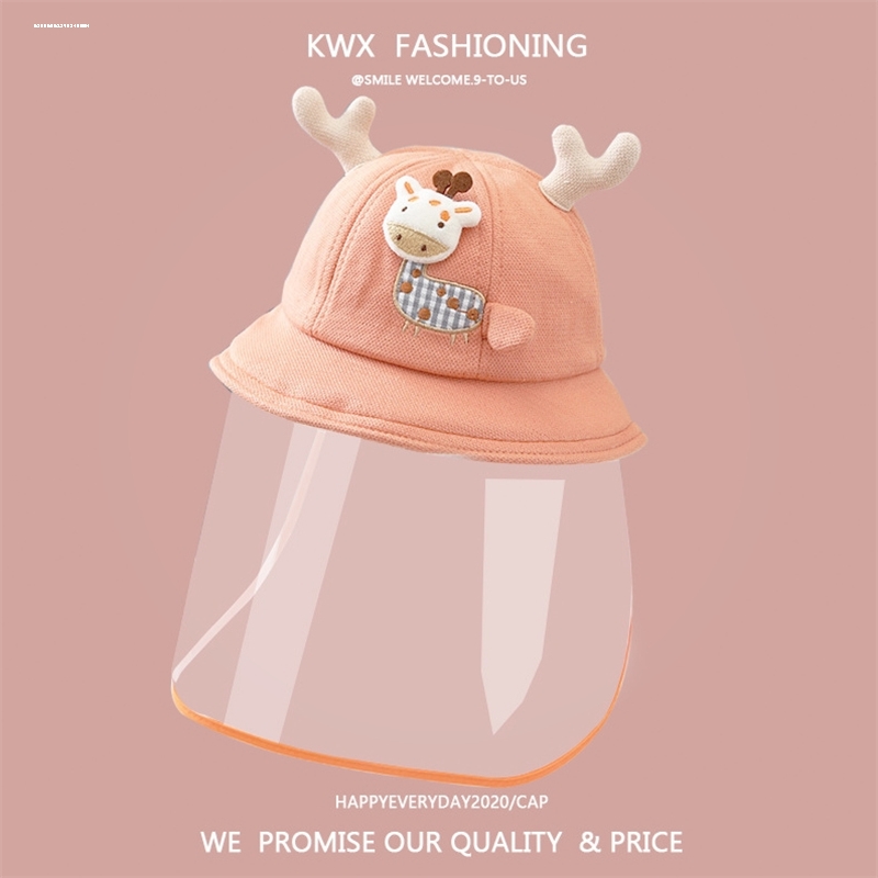 婴儿防护面具儿童防护帽防飞沫粉尘灰尘安全帽宝宝疫情面罩渔夫帽