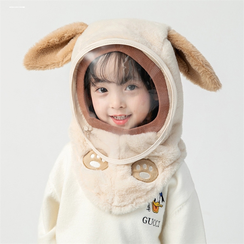 儿童骑车防风帽电动车后座防风面罩女宝宝帽子男宝护脸电瓶车头套