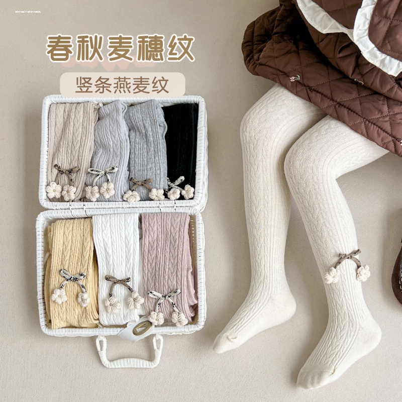 宝宝连裤袜春秋纯棉无骨女儿童打底裤外穿韩国洋气公主婴儿连体裤