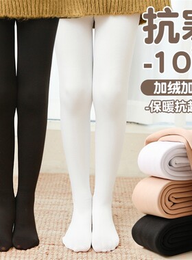 秋冬儿童打底袜秋冬厚款女童加绒加厚外穿裙袜洋气连脚校服连裤袜
