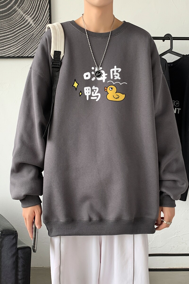 Y2490P38港风21秋季新款动漫圆领卫衣男潮流宽松青少年休闲外套,男装卫衣,星座510A-6