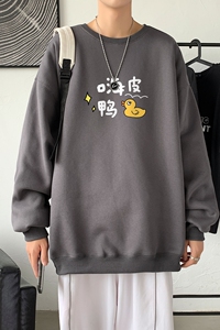 Y2490P38港风21秋季新款动漫圆领卫衣男潮流宽松青少年休闲外套