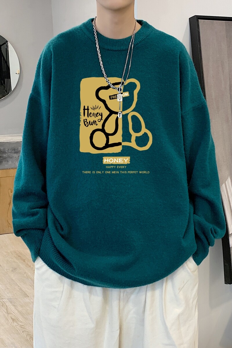 MD2697P55男生秋季宽松毛衣外套男士潮流休闲针织衫圆领毛衣上衣,男装针织衫/毛衣,星座510A-6