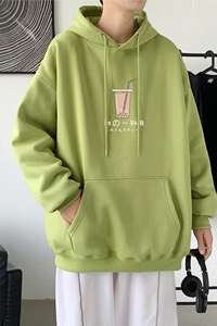 L2421P48港风 2021秋冬新款大码潮男连帽情侣卫衣男连帽外套图片