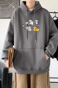 L2491P48秋装2021新款潮趣印花学生潮流男女情侣连帽卫衣图片