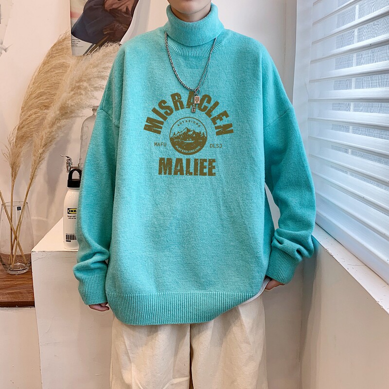 MG5539P65毛衣男冬季潮流个性宽松厚款长袖上衣ins港风情侣圆领,男装针织衫/毛衣,星座510A-6