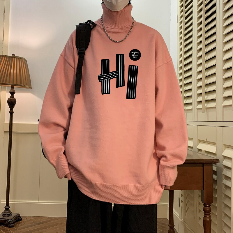 MG7339P45抗起球可翻高领毛衣针织衫冬季加厚保暖宽松毛衣,男装针织衫/毛衣,星座510A-6