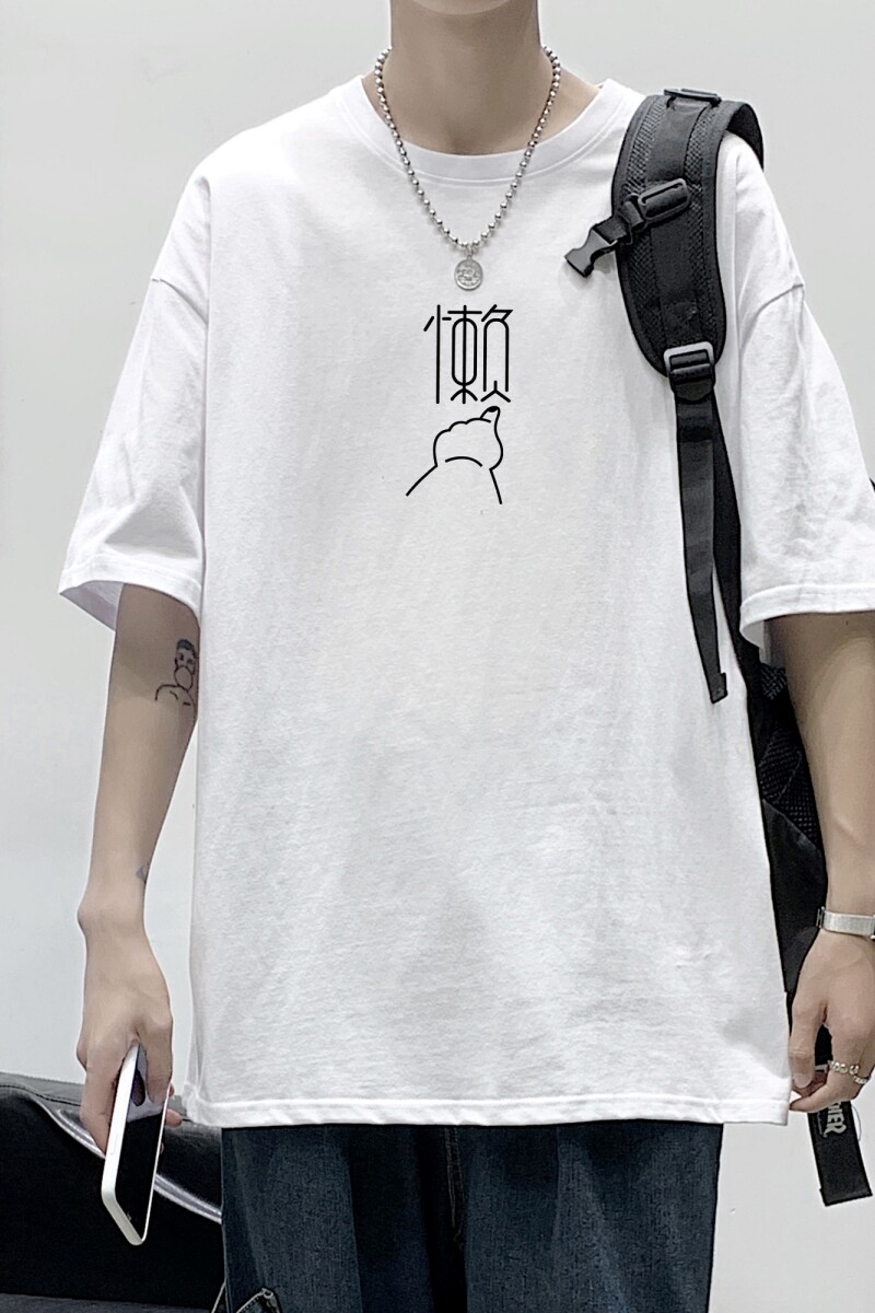 D2170P20港风室内纯棉男短袖港风净版小标印花宽松休闲情侣装T恤,男装T恤,星座510A-6