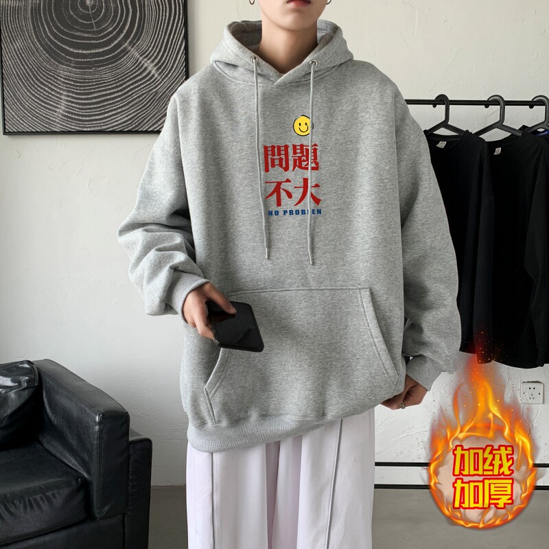 LR6022P65风潮卫衣男连帽潮牌秋冬加绒纯棉港风大码情侣图片