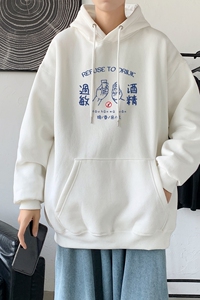 L2417P48延续 潮流元素潮趣文字字母印花常规款连帽卫衣男图片