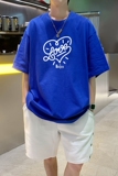 T3483P25春夏新款2022男宽松T恤港风落肩纯棉男T短袖潮趣印花T恤，男装T恤，星座510A-6