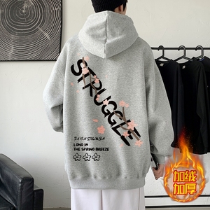 LR6021P65美式炸街樱花字母连帽卫衣男潮ins高街外套春秋宽松痞帅,男装卫衣,星座510A-6