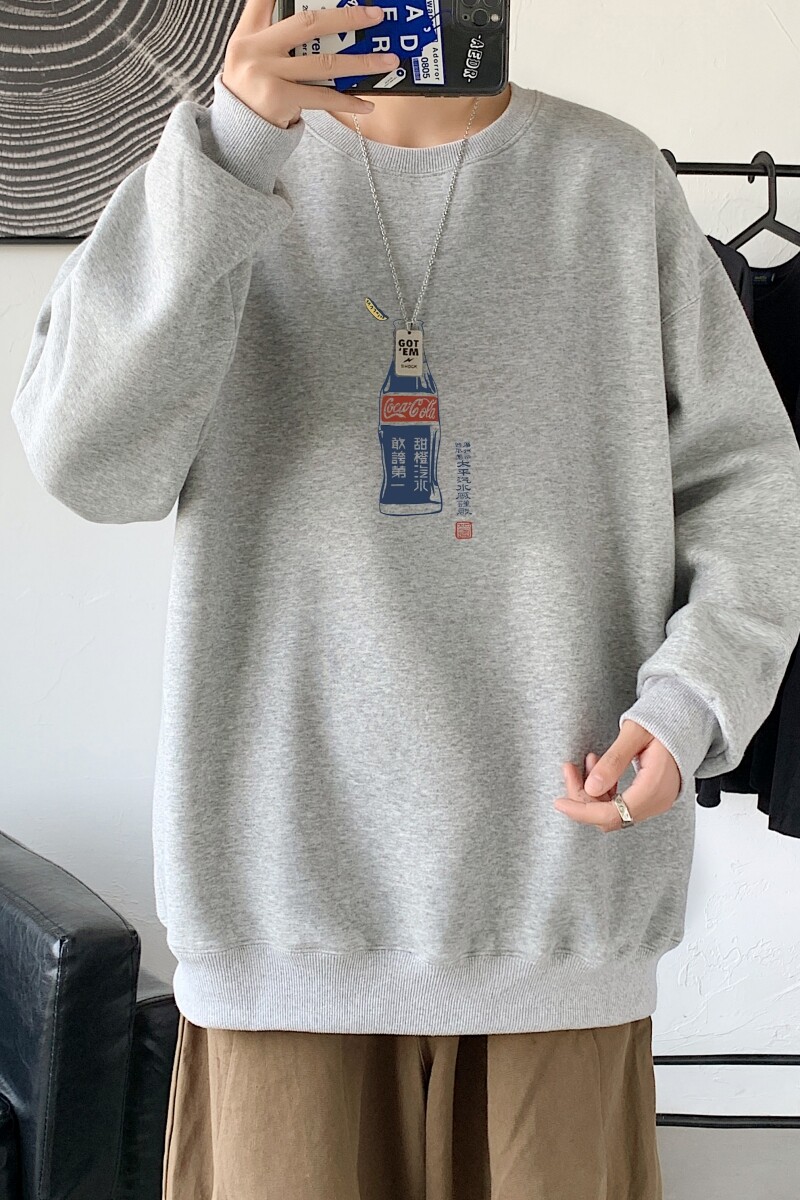 Y2484P38！21年秋冬新款港风日系大码印花长袖圆领卫衣男,男装卫衣,星座510A-6