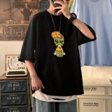 T3425P25宽松T恤港风落肩纯棉男T短袖潮趣印花T恤春夏新款2022男，男装T恤，星座510A-6