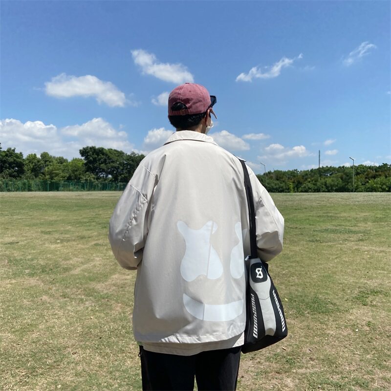 JK5230P95港风宽松夹克流行长袖外套流行男装休闲印花连帽夹克,男装夹克,星座510A-6