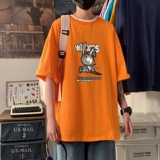 T3426P25春夏新款2022男宽松T恤港风落肩纯棉男T短袖潮趣印花T恤，男装T恤，星座510A-6